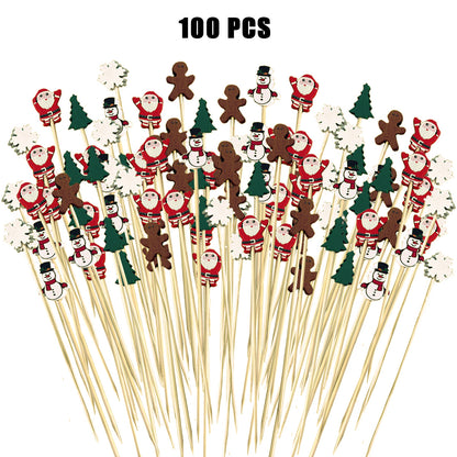 US Local One Hundred  Pieces Christmas Cocktail Picks