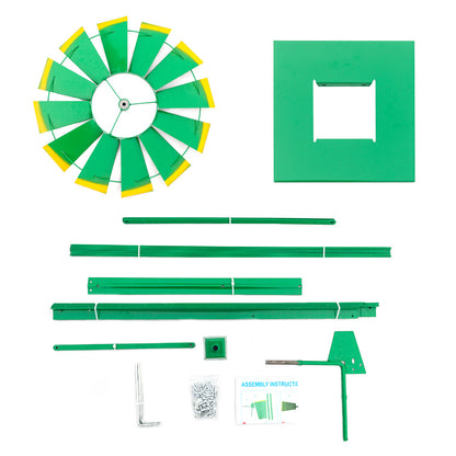 US Local 8FT Weather Resistant Yard Garden Windmill Green