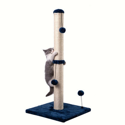 US Local Extra Thick Indoor Cat Scratching Post With Hanging Ball Toy - Durable Fiberboard Claw-Friendly Surface For Cats, Sturdy & Safe Design For Play And Relaxation, Cat Scratcher