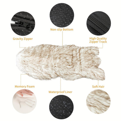 US Local Luxury Faux Fur 5 Inches Thick Super Soft Memory Foam Dog Bed With Soft Removable Please Note That This Product Is Shipped By Yourself For The Average Shipping Cost