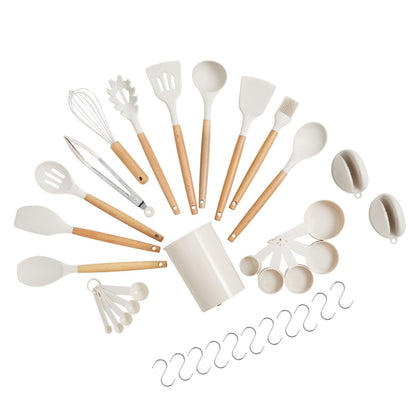 US Local 34 PCS Kitchen Cooking Utensils Set Silicone Spatula Spoon Tools Heat Resistant