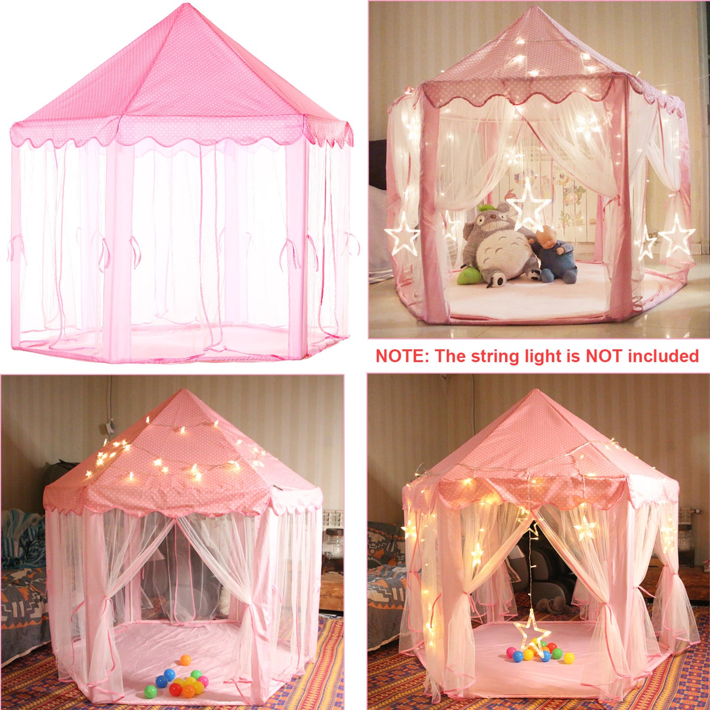 US Local 1Pc Kids Play Tents Princess For Girls Princess Castle Children Playhouse Indoor Outdoor Use With Carry Case