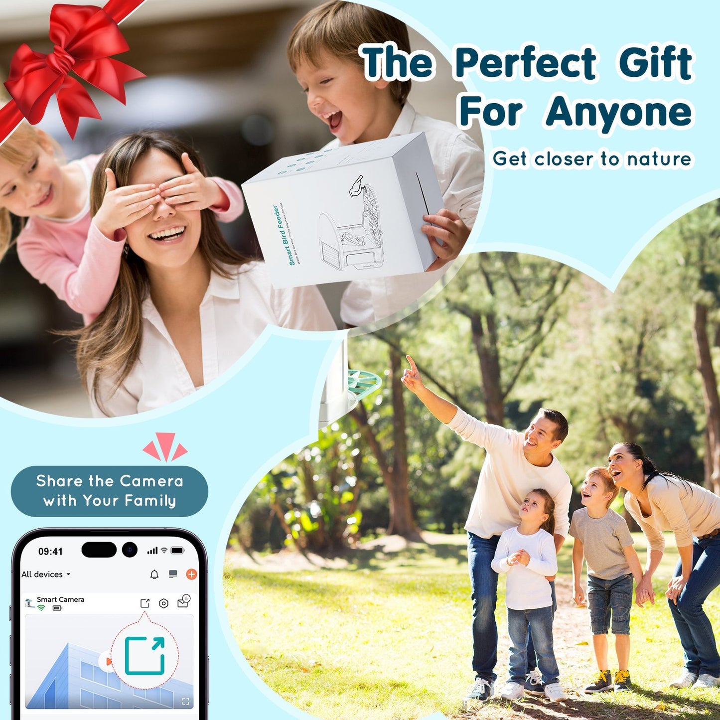 US Local Smart Bird Feeder With Camera 2K HD AI Identify Bird Species Solar-Powered