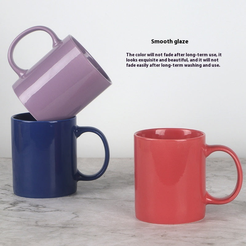 Simple Bright Ceramic Mug Household Water Cup