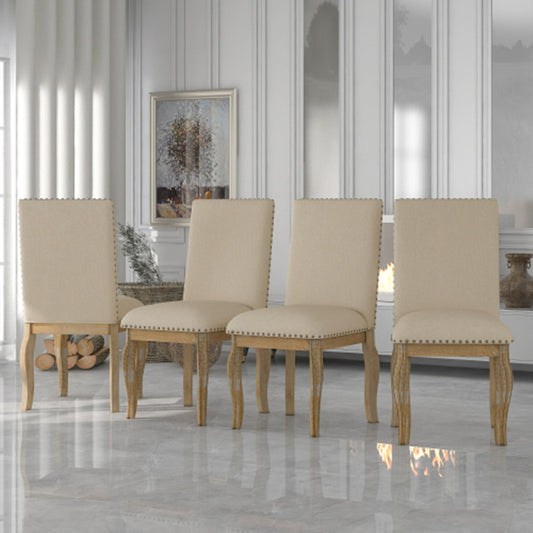 US Local 4 Wooden Cushioned Dining Chairs