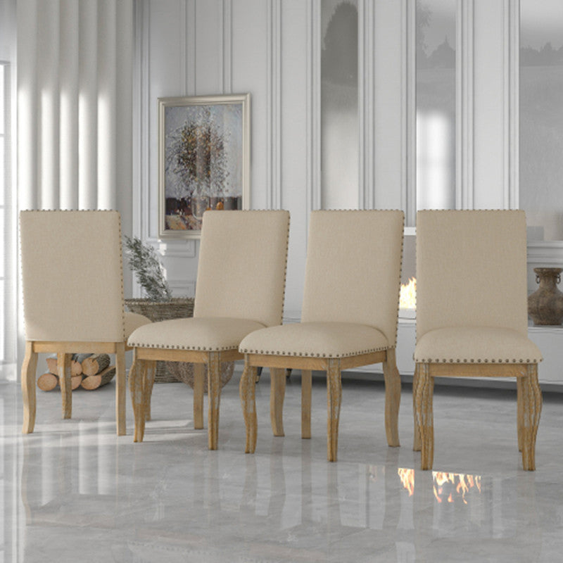 US Local 4 Wooden Cushioned Dining Chairs
