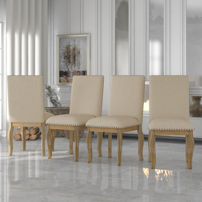 US Local 4 Wooden Cushioned Dining Chairs