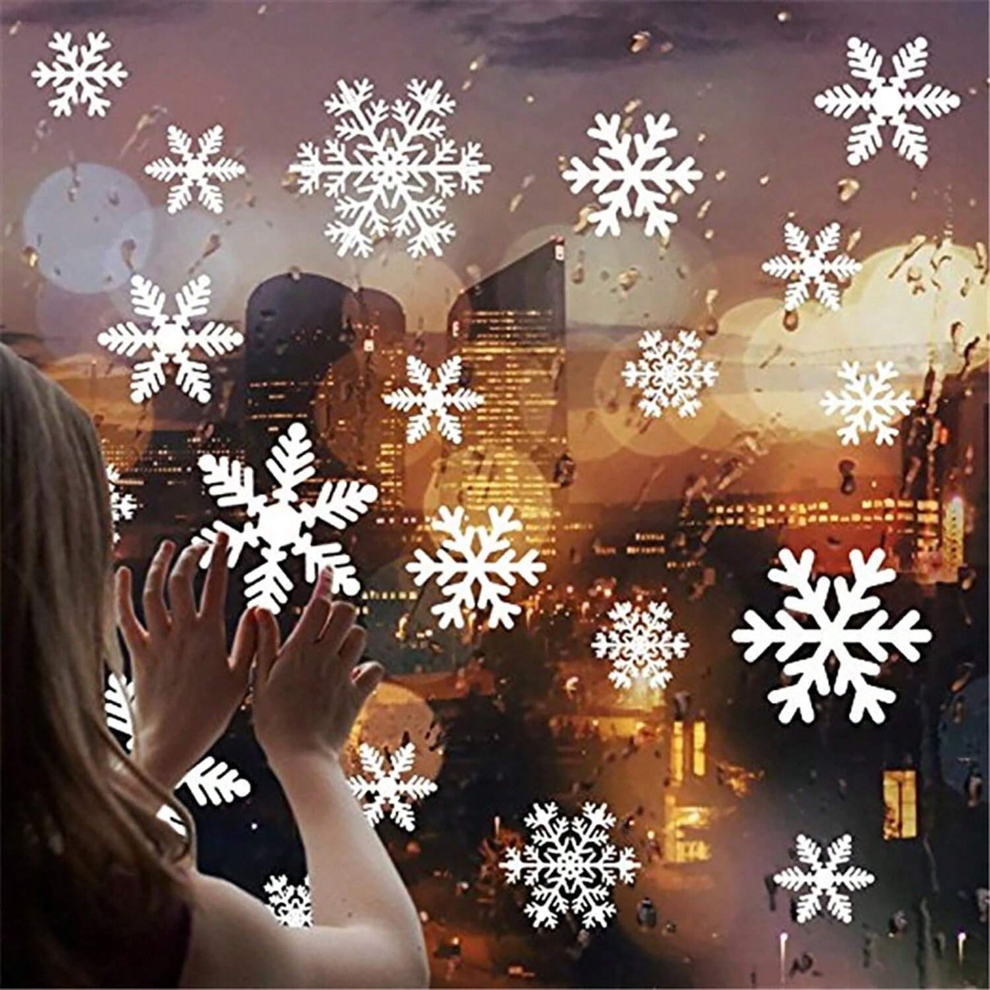 US Local 135Pcs Christmas Window Clings Snowflakes Window Decals Static Window Stickers For Christmas Decorations Window Decor Ornaments Xmas Party Supplies Thanksgiving Party Decor -5-Sheet,Christmas