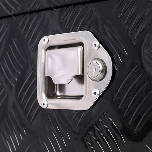 US Local 30inch Aluminum Tool Box,heavy Duty Truck Bed Tool Box,outdoor Trailer Pickup Storage Tool Box,RV Storage Organizer,underbody Box W  Lock Keys,black