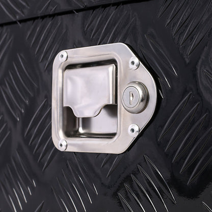 US Local 30inch Aluminum Tool Box,heavy Duty Truck Bed Tool Box,outdoor Trailer Pickup Storage Tool Box,RV Storage Organizer,underbody Box W  Lock Keys,black