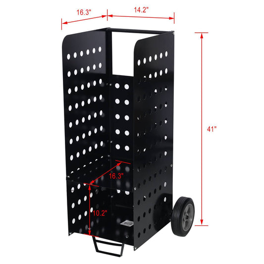 US Local Firewood Cart Fireplace Log Rolling Cart Wood Rack Outdoor Rolling Cart