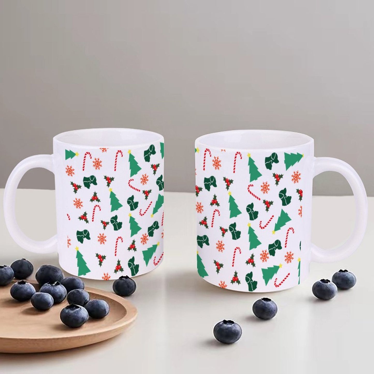 POD US Local White mug with full print, Christmas Tree Dog Cat Candy Snowflake 0027