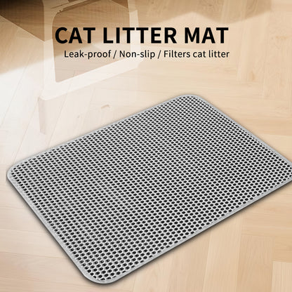 US Local Premium Cat Litter Mat - Leak-Proof Waterproof Base & Non-Slip Backing - Effectively Traps And Filters Litter For A Cleaner, Dry Floor