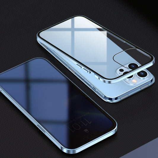 Fashion Personality Magneto Glass Metal Phone Case