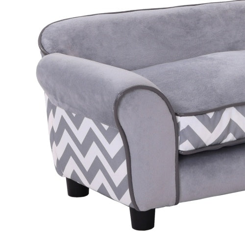 UK Local PawHut Dog Sofa Bed For XS-Sized Dogs, Cat Sofa With Soft Cushion, Pet Chair Lounge With Washable Cover, Removable Legs, Wooden Frame