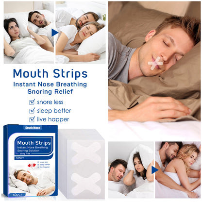 US Local South Moon Anti-Snoring Patch, Closed Mouth Patch For Adults Stop Snoring At Night Patch For Breathing To Prevent Snoring When You Sleep With Your Mouth Open