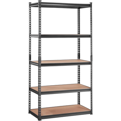 US Local VEVOR Storage Shelving Unit, 5-Tier Adjustable, 2000 Lbs Capacity, Heavy Duty Garage Shelves Metal Organizer Utility Rack, Black,  For Kitchen Pantry Basement Bathroom Laundry