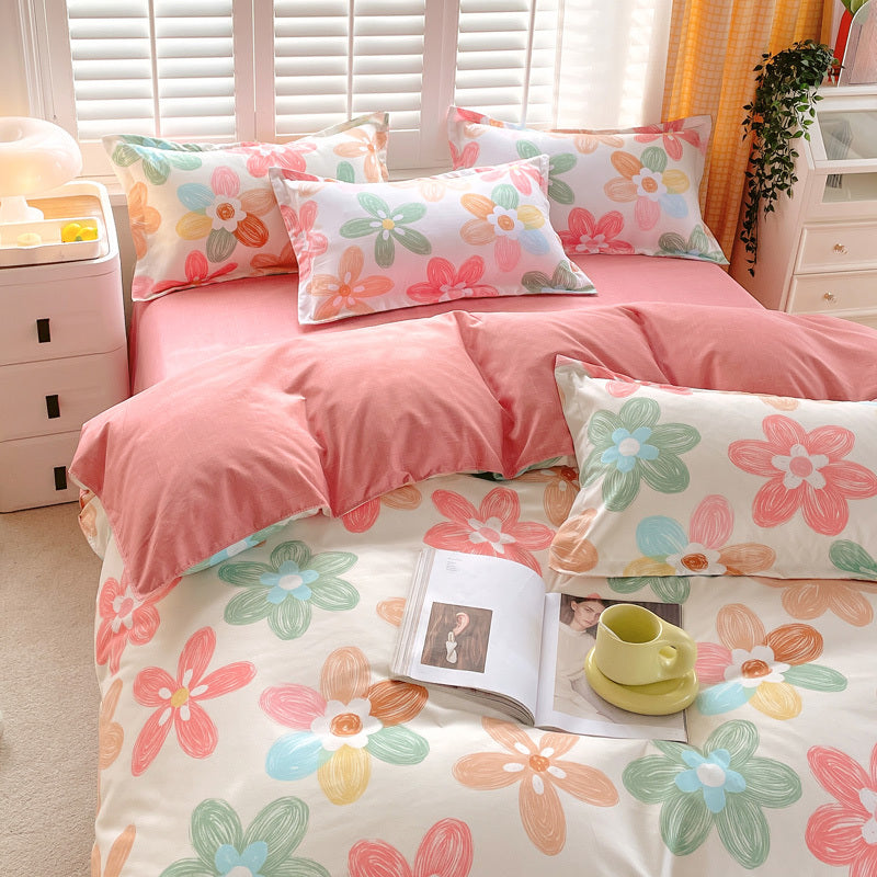 US Local 3 Piece Spring Floral Duvet Cover Set For Women Adults Home Bedroom Flowers Bedding Set With 2 Pillowcases Twin Full Queen King Size