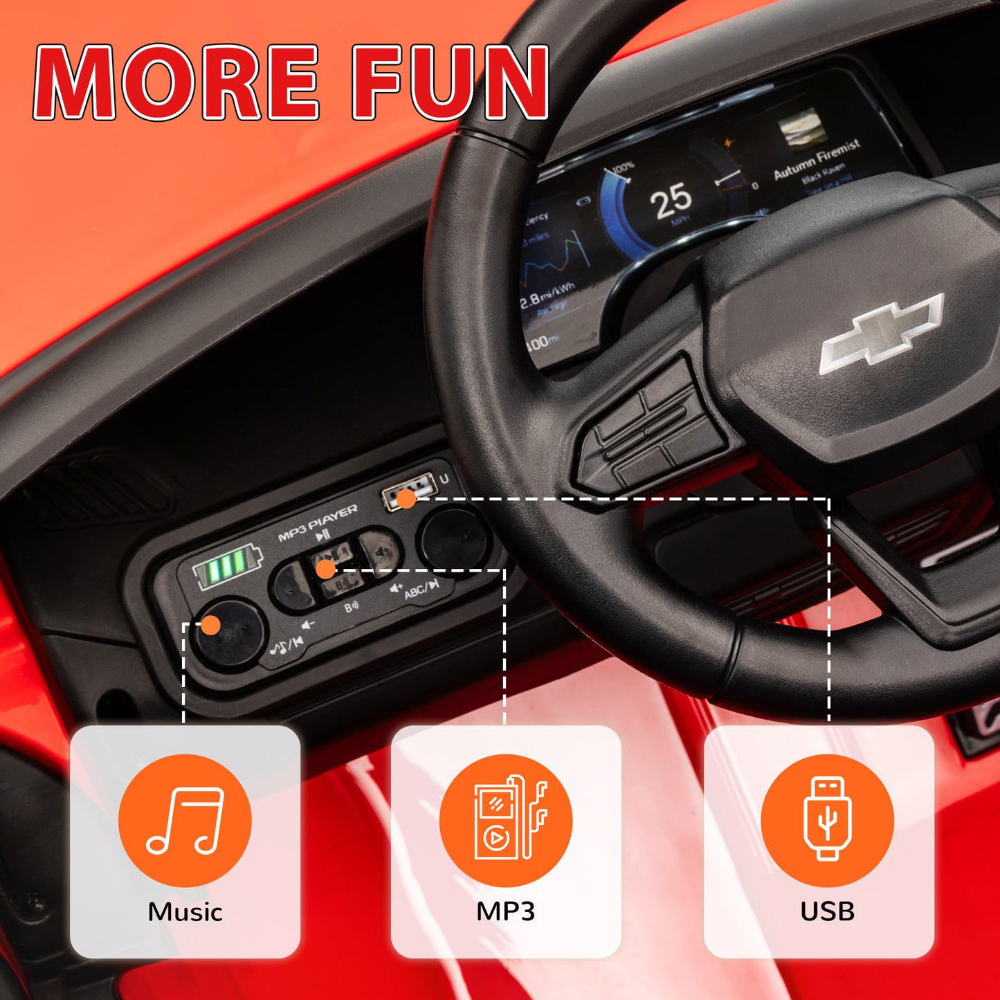 US Local 12V Chevrolet Silverado EV RST Licensed Kids Electric Car with Parent Remote Control