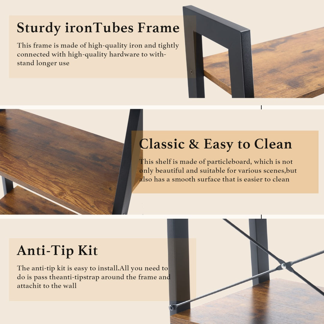 US Local 4-Tier Ladder Shelf, Bookcase Storage & Display Shelf