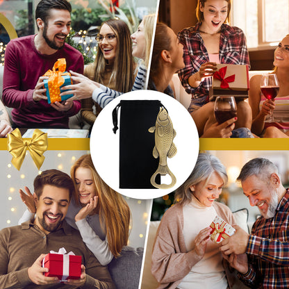 US Local Creative Sea Bass Bottle Opener With Velvet Bag , Exclusive Gift For Fishing Enthusiasts, Bar Tool For Beer Enthusiasts, Ideal For Home And Bar Use, Novel Bar Accessories For Opening Beer