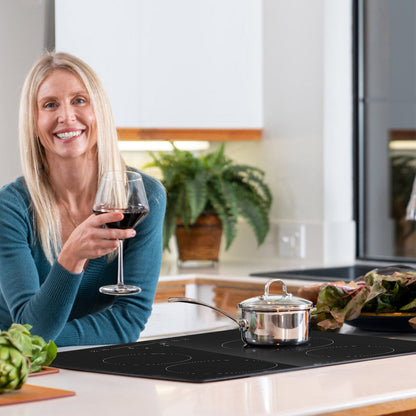 US Local VEVOR Built In Electric Stove Top, 23.2 X 20.5 Inch 4 Burners, 240V Glass Radiant Cooktop With Sensor Touch Control, Timer & Child Lock Included, 9 Power Levels For Simmer Steam Slow Cook Fry