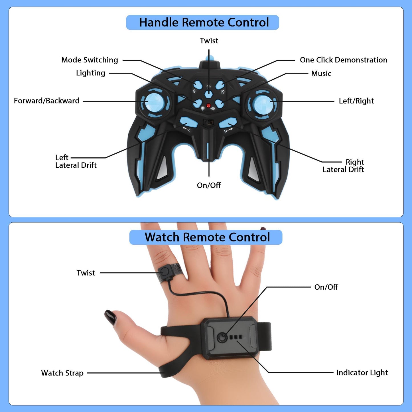 US Local All-around Surface Drift Car With Dual-mode Controller And Gesture Control, Perfect Outdoor And Indoor Drift Car Toy As A Kids Gift