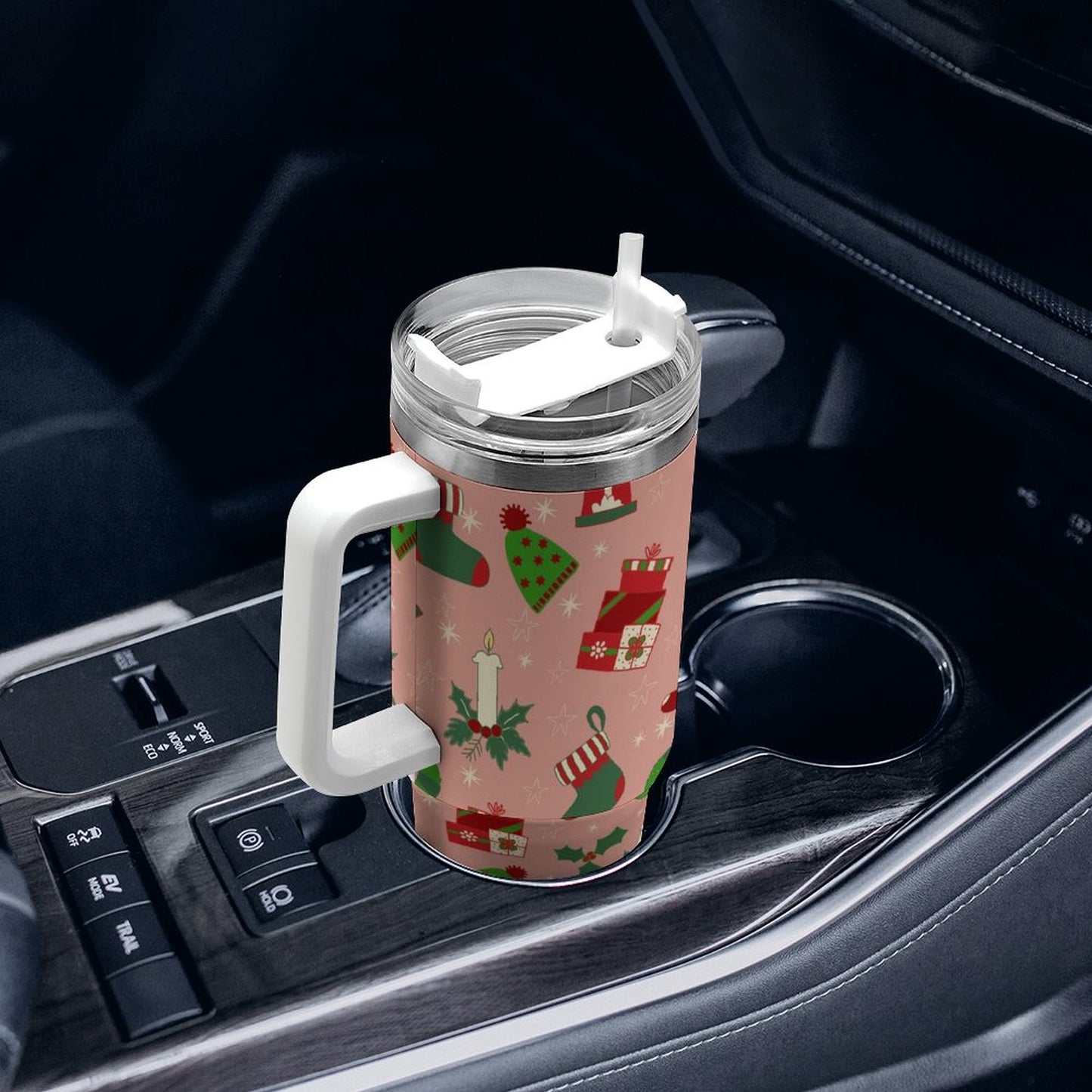 PHDT00426 POD US Local Tumbler 40 oz Large Capacity Car Cup Pink, Christmas