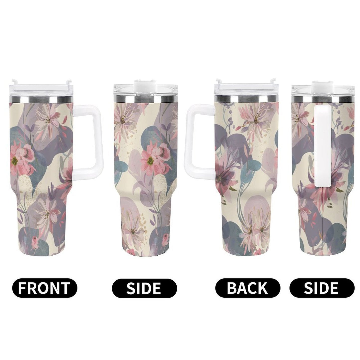 PHDT00237 POD US Local Tumbler 40 oz Large Capacity Car Cup Butterflies, Flowers, Seeds