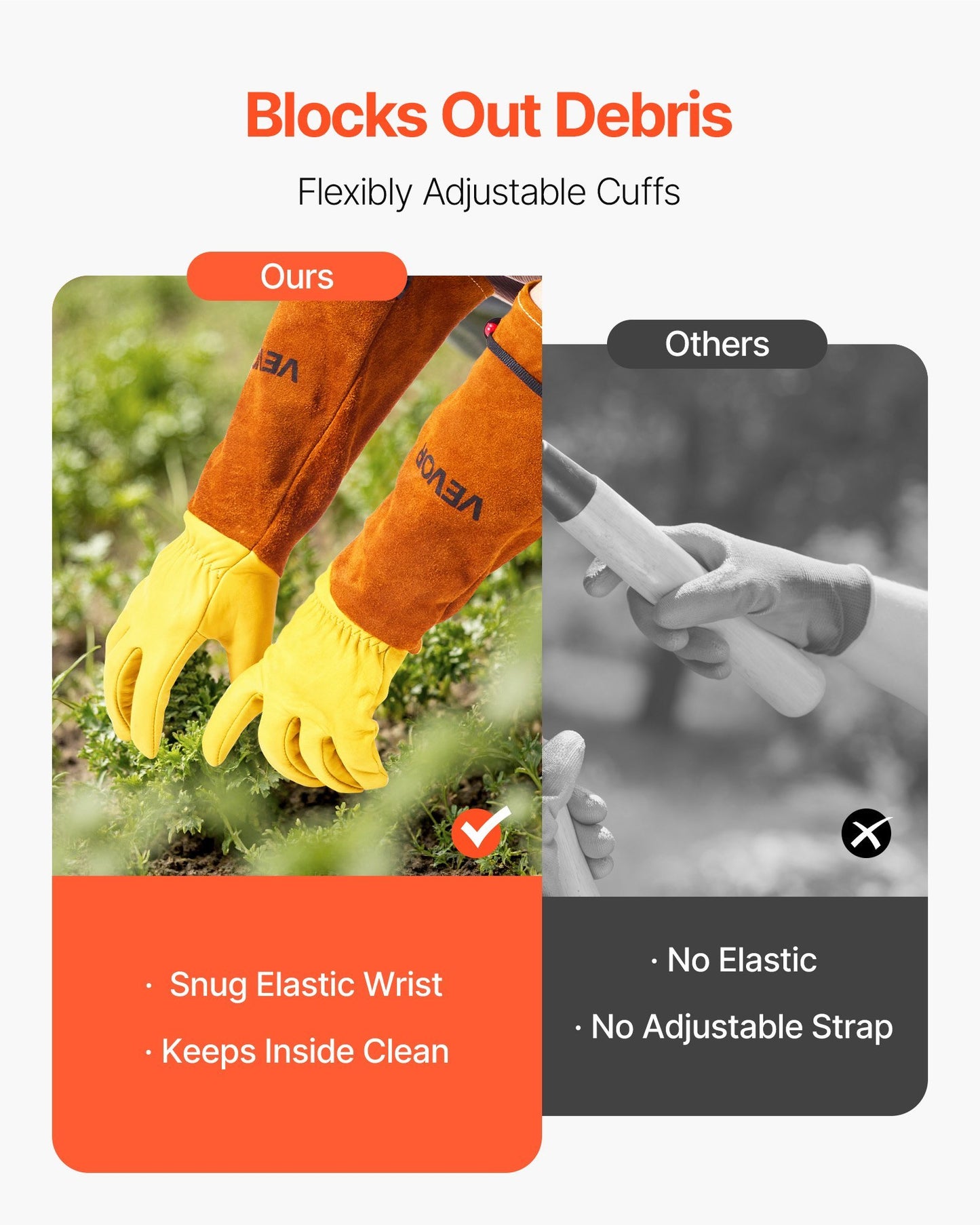 US Local Gardening Gloves Thorn Proof Long Leather Rose Pruning Gloves For Men & Women