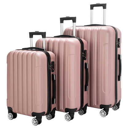 US Local Vertical 3-in-1 Spinner Wheel With Handle Trolley Box 20in 24in 28in ABS Aluminum Alloy Trolley Fashion Color - Rose Gold
