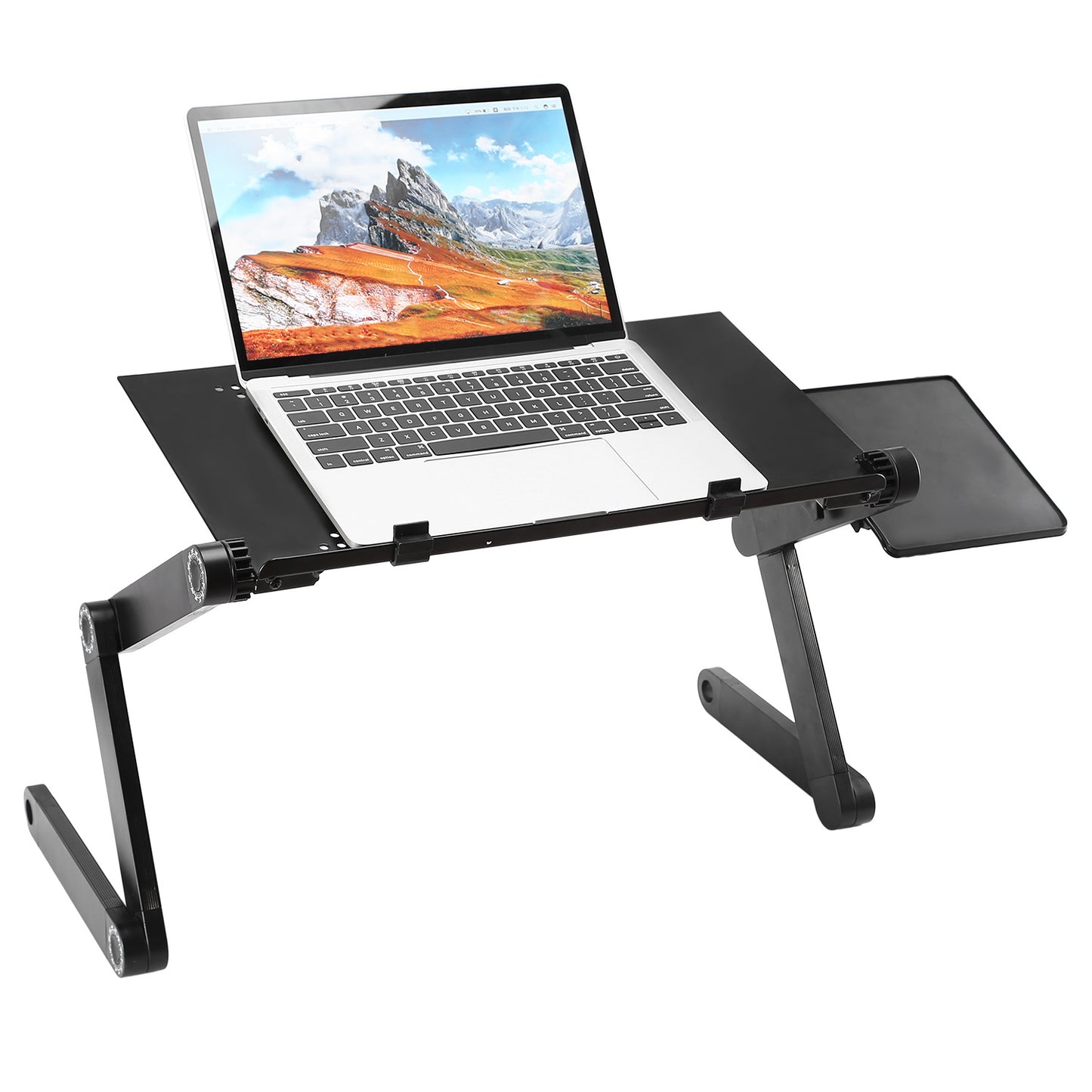US Local 1Pc Foldable Laptop Table Bed Notebook Desk With Mouse Board Aluminum Alloy Breakfast Snacking Tray For Home Office Travel Use
