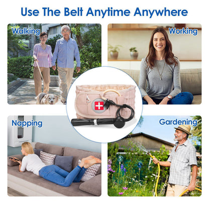 US Local 1 Pc Decompression Back Belt Lumbar Spine Support Lower Back Air Traction Device With Extension Pad For Men Women Pain Relief Fit For All Waist