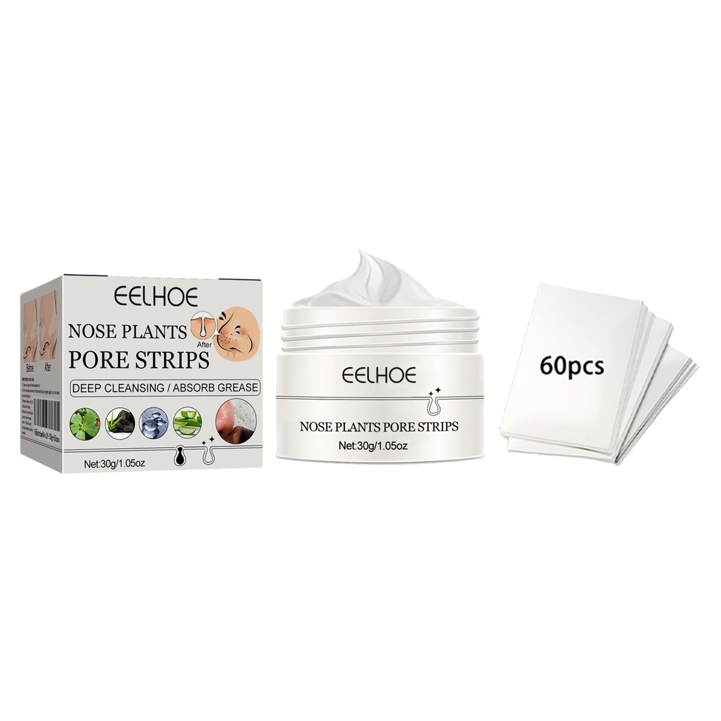 US Local EELHOE Blackhead Removal Nasal Mask Deep Pore Cleansing Blackheads & Acne Rip-Off Nasal Mask