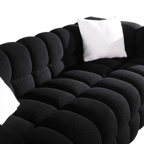 US Local 84.3 Length ,35.83 Deepth ,human Body Structure For USA People, Marshmallow Sofa,boucle Sofa ,White Color,3 Seater