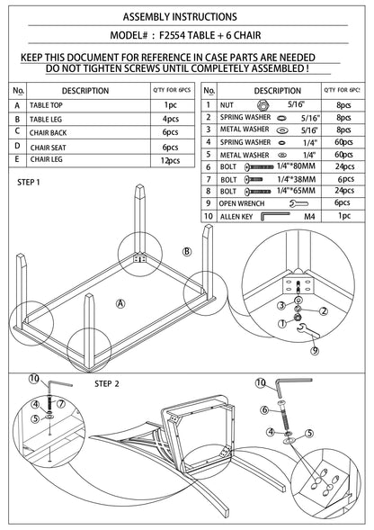 US Local 7pcs Dining Set Dining Table 6 Side Chairs Clean Espresso Finish Cushion Seats X Design Back Chairs