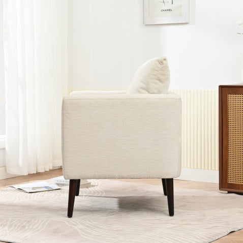 US Local Upholstered Armchair With Solid Wood Legs