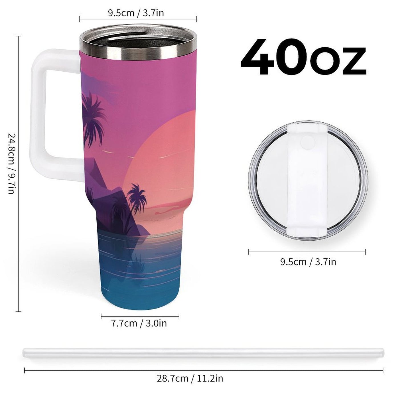 PHDT00535 POD US Local Tumbler 40oz Large Capacity Car Cup Island, Dusk