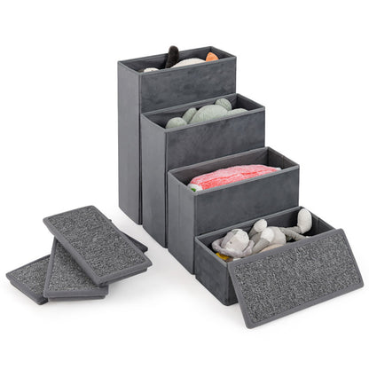 US Local 4-Step Dog Stairs Non-slip Foldable Dog Ramp With Adjustable Steps