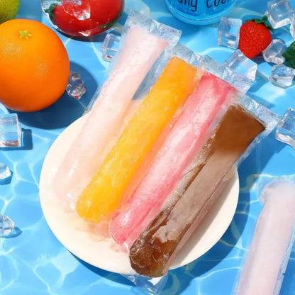 US Local 320 Pcs Disposable Beverage Packaging Bag Ice Popsicle Mold Bags With 2 Pcs Orange Funnels DIY Ice Lolly Bags BPA Free Freezer Tubes With Zip Seals For Summer Halloween Birthday Party