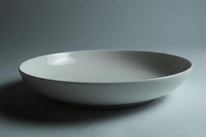 US Local Lily Bone China Dinnerware Set, 4 Pieces, 8.5-inch White Pasta, Salad, Fruit Plate