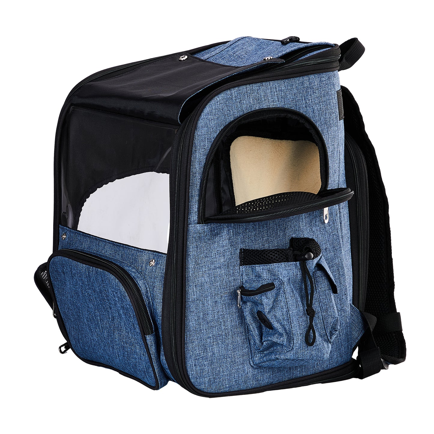 US Local Pet Carrier Backpack, Expandable Cat Dog Carrier With Back Extension, Breathable Mesh Travel Backpack For Small Dogs Cats, Soft-Sided Pet Backpack Holds Up To 26 Lbs