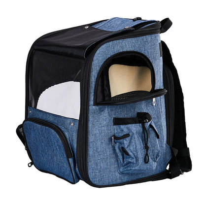 US Local Pet Carrier Backpack, Expandable Cat Dog Carrier With Back Extension, Breathable Mesh Travel Backpack For Small Dogs Cats, Soft-Sided Pet Backpack Holds Up To 26 Lbs