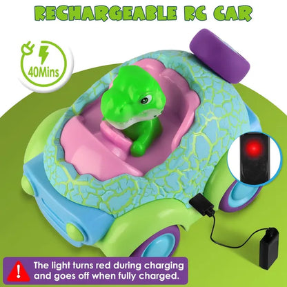 US Local 2Pack Dinosaur Remote Control Cars For Toddlers Rechargeable RC Cars With Light Music Birthday Gift For Boys Girls Aged 3 4 5 6 Years Old