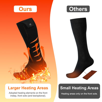 US Local 2 Types Options -- 1 Pair Of Heated Socks For Men Women Electric Heating Socks With APP Control 5000mAh Battery Rechargeable Thermal Socks Winter Warm Socks For Skiing Hiking Camping Hunting