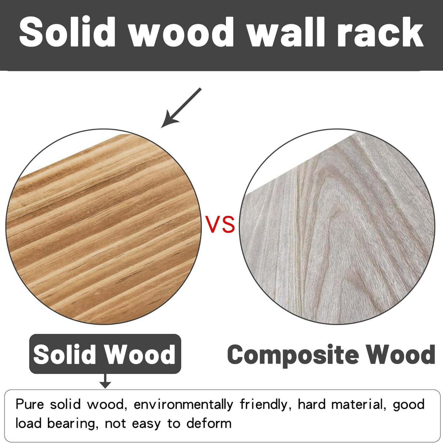 US Local 3 Pcs Wood Floating Shelves