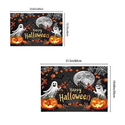 US Local Halloween Pumpkin Ghost Home Decor Doormat, Suitable For Entrance, Bedroom, Living Room, Bathroom, Kitchen, Absorbent And Non-Slip Rug