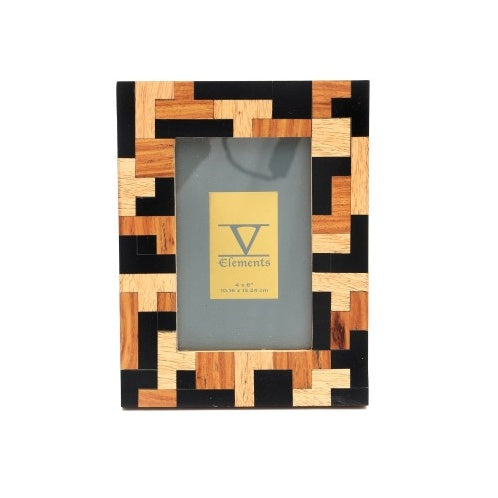 US Local Black Resin With Sheesham & Mango Wood Photo Frame Picture Frame