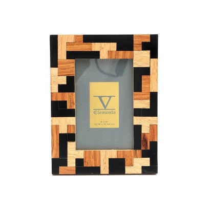 US Local Black Resin With Sheesham & Mango Wood Photo Frame Picture Frame