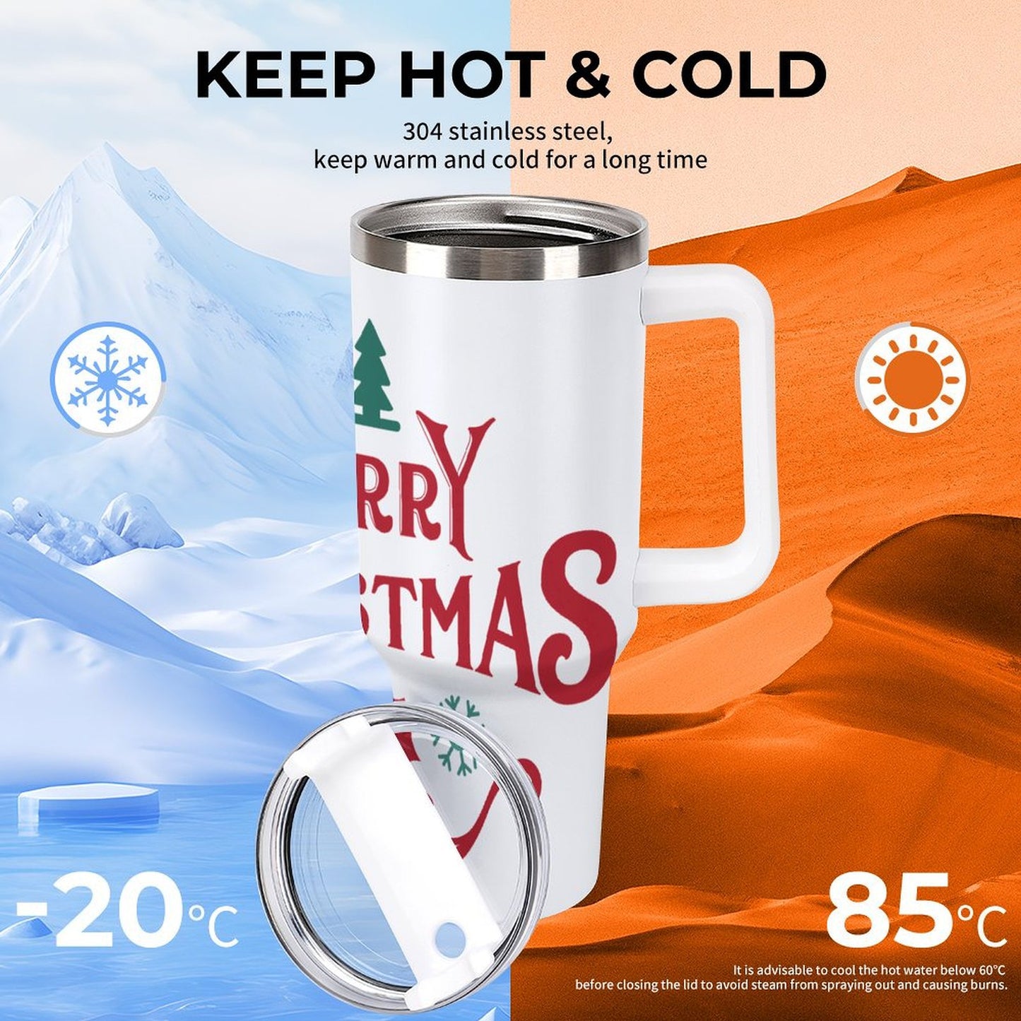 PHDT00160 POD US Local Tumbler 40 oz Large Capacity Car Cup Christmas